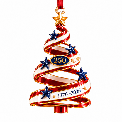 2026 Patriotic Christmas Tree Ornaments –  250th Anniversary Keepsake Collection, 1776–2026