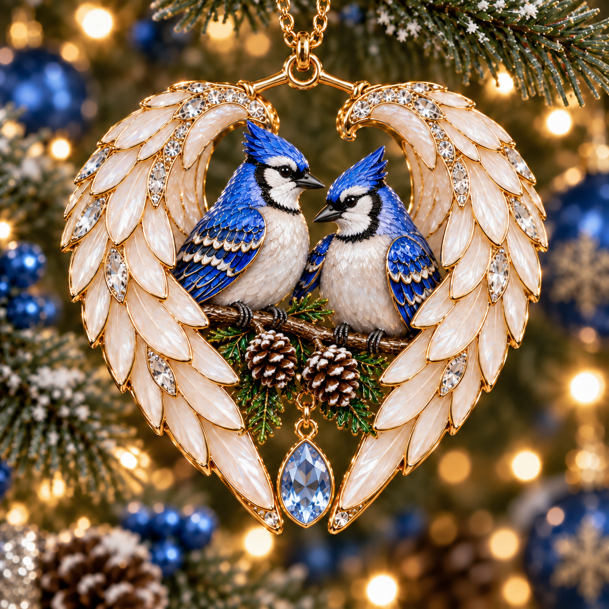 ❤️2026 Angel Wing Heart Christmas Ornaments