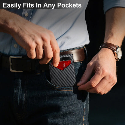 Men's RFID Minimalist Bifold Wallet - 1 ID Window, Pop-Up Card Holder, Money Clip💳 - image 7