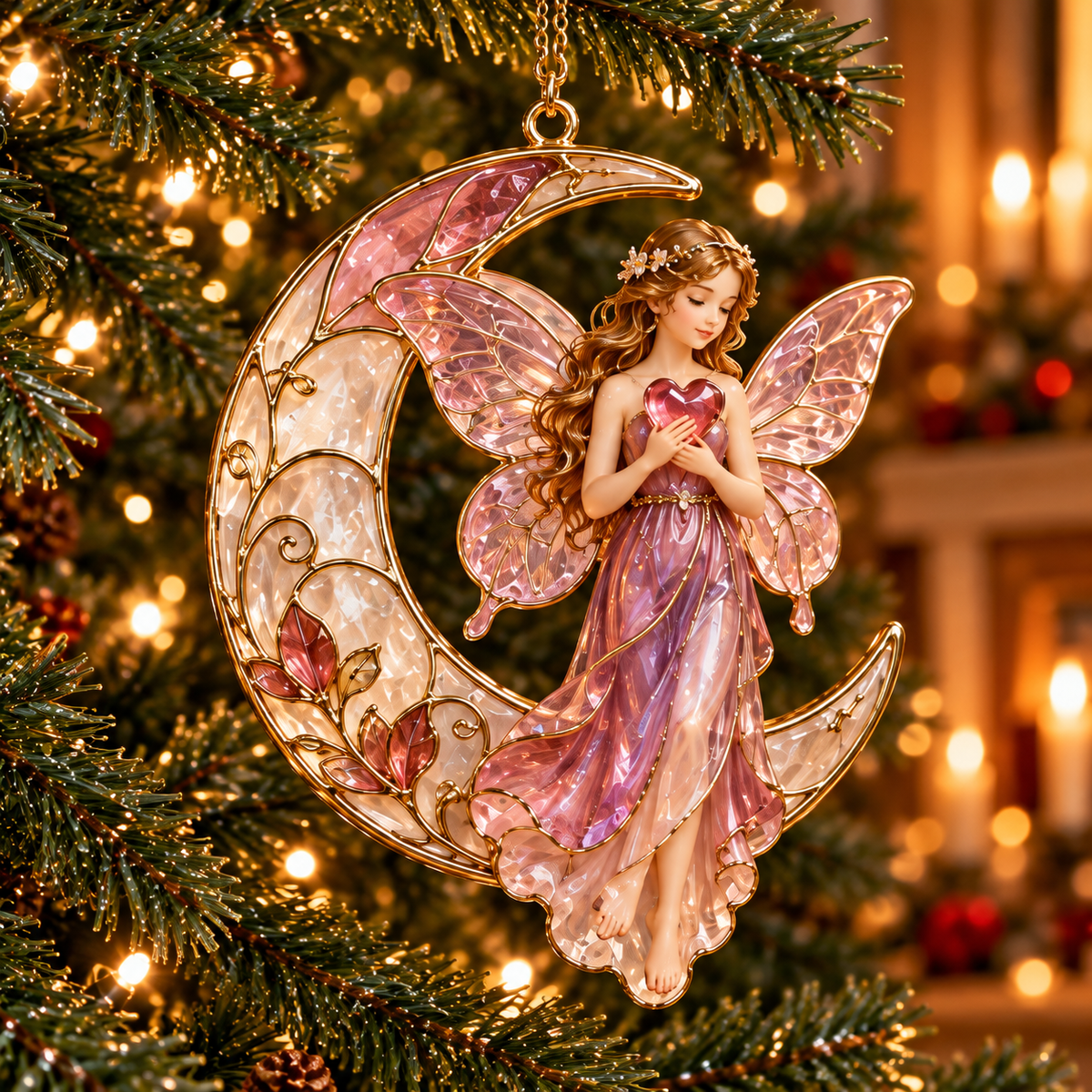 ✨ 2026 Enchanted Moon Fairy Christmas Ornaments – Set of 6