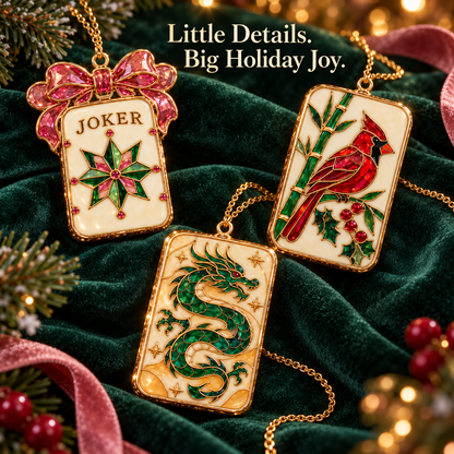 Merry Mahjong Christmas Ornaments – 6-Piece Holiday Gift Set for Mahjong Lovers