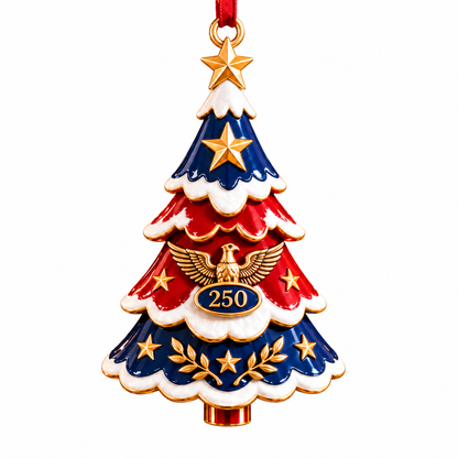 2026 Patriotic Christmas Tree Ornaments –  250th Anniversary Keepsake Collection, 1776–2026