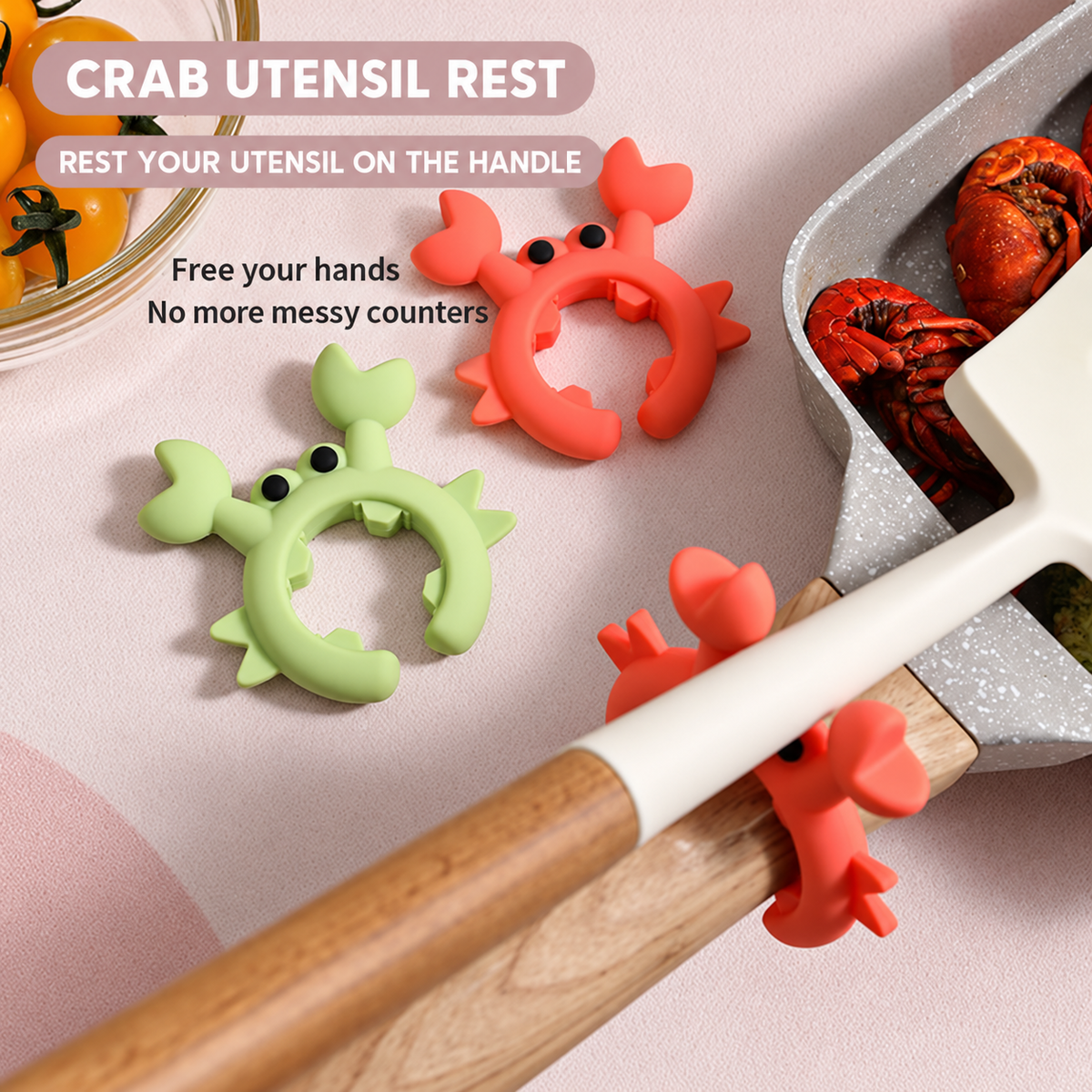 🦀 2-in-1 Crab Pot Clip – Utensil Rest & Boil-Over Guar - image 1