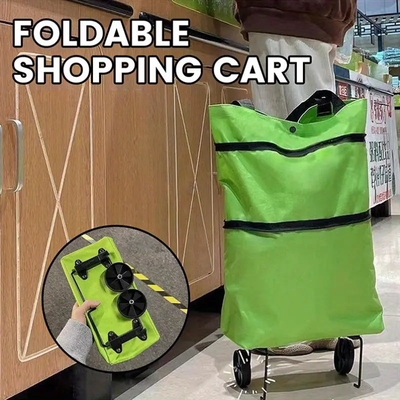 Foldable Rolling Shopping Bag with Wheels, Reusable Grocery Tote Cart🛒 - image 5