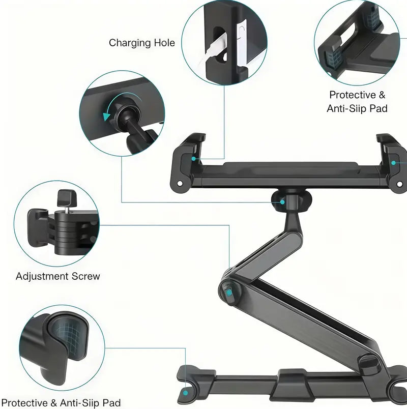 🚗🎁3-in-1 Adjustable Telescopic Arm Car Tablet Mount – Universal Tablet/iPad Holder, Easy-to-Install Hands-Free Mount💎 - image 6