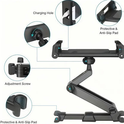 🚗🎁3-in-1 Adjustable Telescopic Arm Car Tablet Mount – Universal Tablet/iPad Holder, Easy-to-Install Hands-Free Mount💎 - image 6
