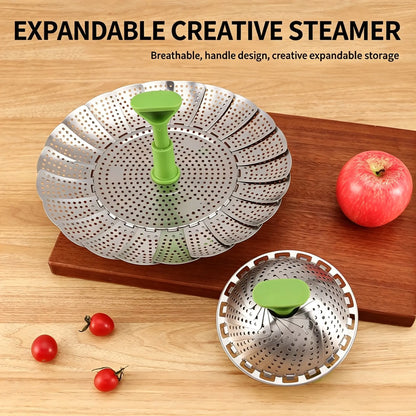 Vegetable Steamer Basket for Cooking Food, Stainless Steel Veggie Steam Basket for Pot 🥦 - image 1