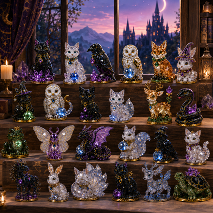 Mystic Familiar 24-Day Countdown Calendar 2026 – 24 Collectible Crystal Animal & Magical Creature Miniatures
