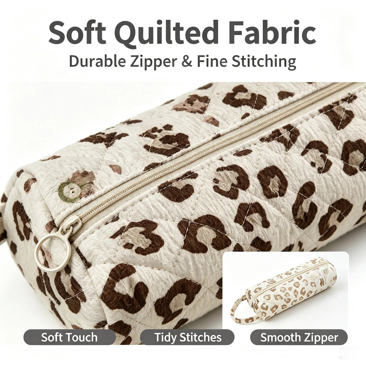 Quilted Multi‑Purpose Storage Bag, Portable Zipper Cosmetic Makeup Pouch with Handle 🧳 - image 4