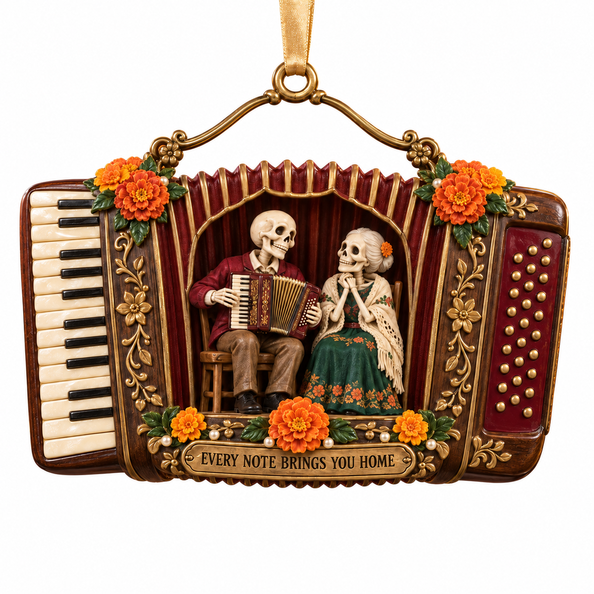 Día de Muertos Musical Ornaments –  Marigold & Melodies of Remembrance Keepsake Collection