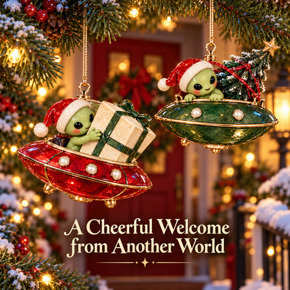 Cosmic Christmas Alien Ornaments – 6 Whimsical Holiday Designs