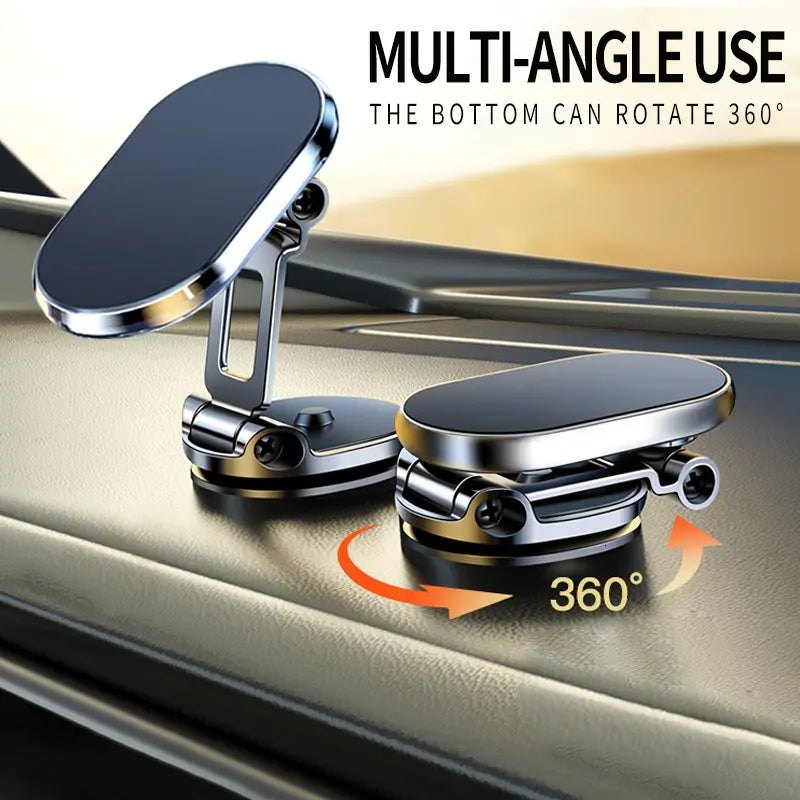 Foldable 360° Rotatable Metal Magnetic Car Phone Holder 🧲 - image 1