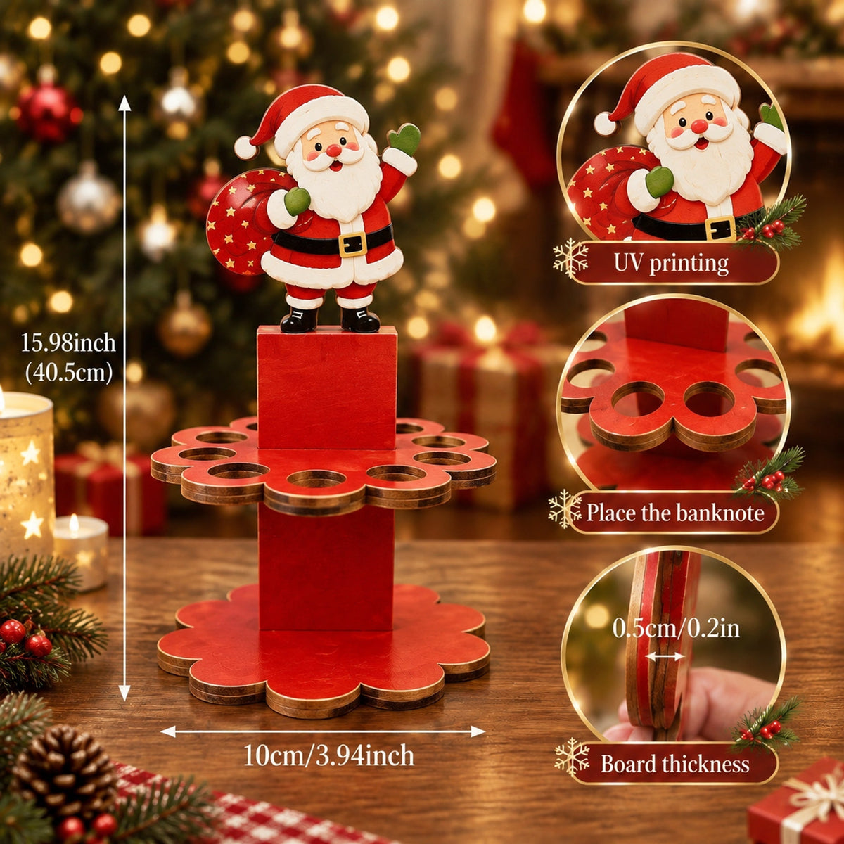 Christmas Tabletop Wooden Money Holder 🎁 - image 4