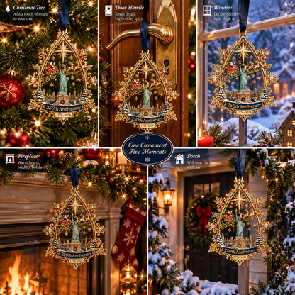 🎄250th Anniversary Christmas Ornament 2026,Statue of Liberty & New York City Commemorative Ornament,