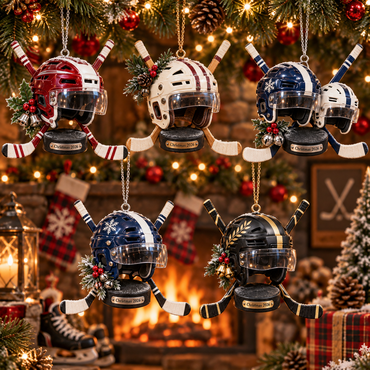 2026 Hockey Christmas Ornaments – 5 Unique Helmet, Stick & Puck Designs for Hockey Fans