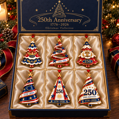 2026 Patriotic Christmas Tree Ornaments –  250th Anniversary Keepsake Collection, 1776–2026