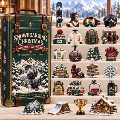 2026 Snowboarding Christmas Advent Calendar – 24 Unique Collectible Miniatures for Snowboard Lovers & Mountain Adventures