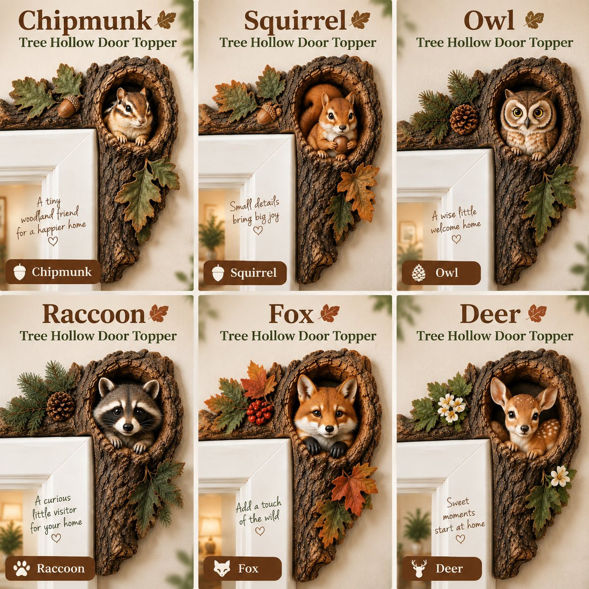 🎅 2026 Christmas Gift 50% Off--⏰LAST DAY 50% OFF 🐿️ 3D Chipmunk Tree Hollow Door Topper | Woodland Animal Doorway Decor For Cozy Nature Homes - image 9