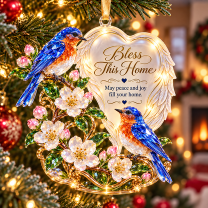 🪽 2026 Angel Wings Heart Christmas Ornaments – Set of 6 Inspirational Holiday Keepsakes