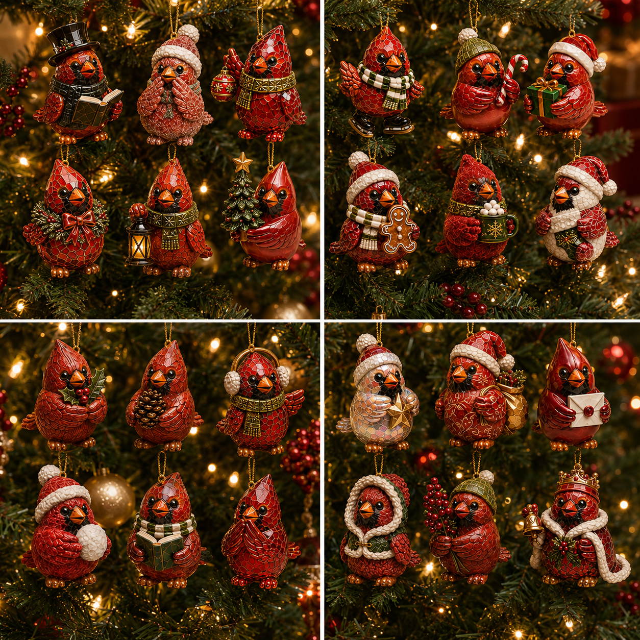 🔥Last 50 pcs✨⏰Last day 50% off🔥✨24-Day Advent Calendar - cardinal Christmas ornaments