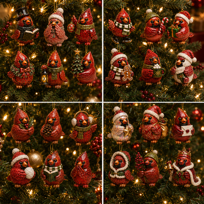 🔥Last 50 pcs✨⏰Last day 50% off🔥✨24-Day Advent Calendar - cardinal Christmas ornaments