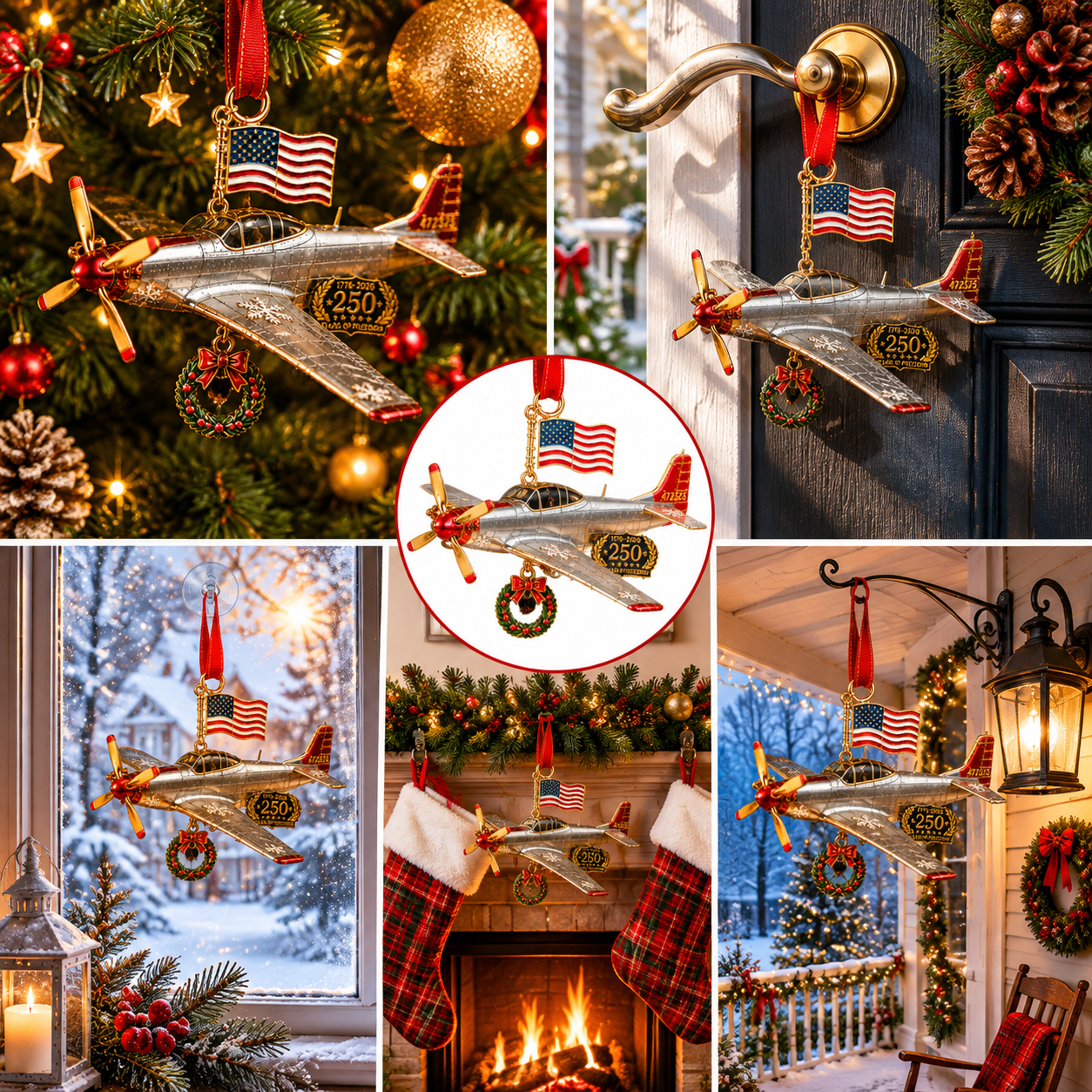 ✨250th Anniversary Airplane-Shaped Christmas Ornament