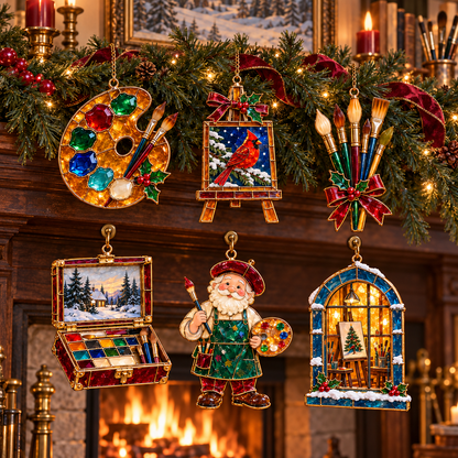 🎨 2026 Christmas Artist Ornaments – Set of 6 Creative Holiday Keepsakes