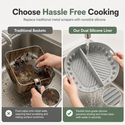 🔥 2026 Hot Sale 30% OFF ✨Reusable Divided Air Fryer Silicone Liner
