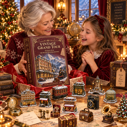 2026 Vintage Grand Tour 24-Day Countdown Calendar – 24 Unique Old-World Travel Miniatures, European Christmas Journey Collector’s Gift