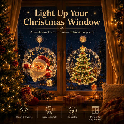 ✈️Last Day 50% OFF✨🎄Lighted Christmas Window Decoration with Suction Cup | Warm LED Window Light with Double-Layer Design & Multiple Festive Styles Flat Version✨ - image 9
