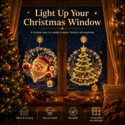 ✈️Last Day 50% OFF✨🎄Lighted Christmas Window Decoration with Suction Cup | Warm LED Window Light with Double-Layer Design & Multiple Festive Styles Flat Version✨ - image 22
