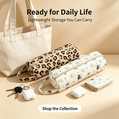 Quilted Multi‑Purpose Storage Bag, Portable Zipper Cosmetic Makeup Pouch with Handle 🧳 - image 2