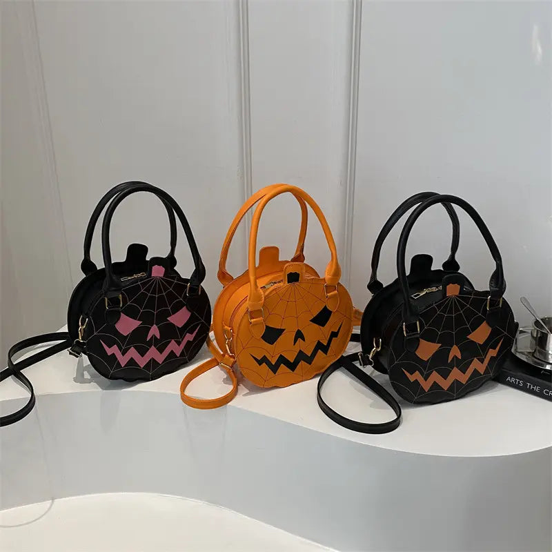 Spooky Jack-O-Lantern Pumpkin Crossbody Bag Novelty Spiderweb Stitching Handbag🎃 - image 7