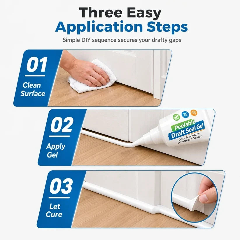 🚪50% OFF NOW! Peelable Door Window Gap Sealant Gel – Removable Windproof Draft Stopper, Waterproof Dustproof Sealer for Home Gap Insulation