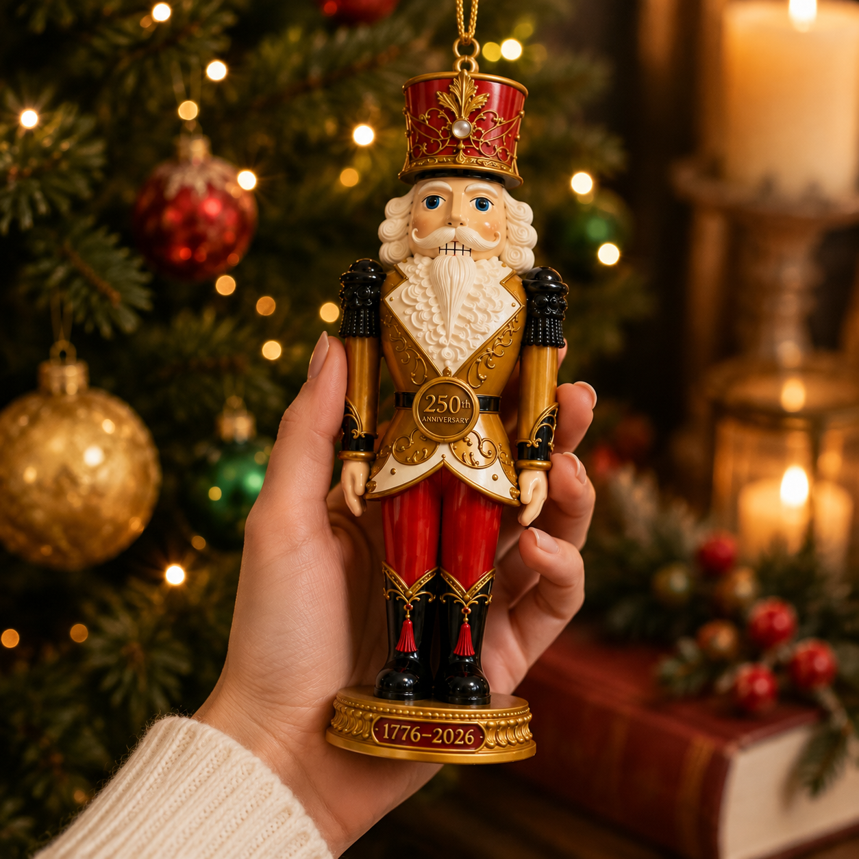 🔥Last 30 pcs✨⏰ Limited anniversary edition✨2026 America 250th Anniversary Heritage Gold Nutcracker Ornament