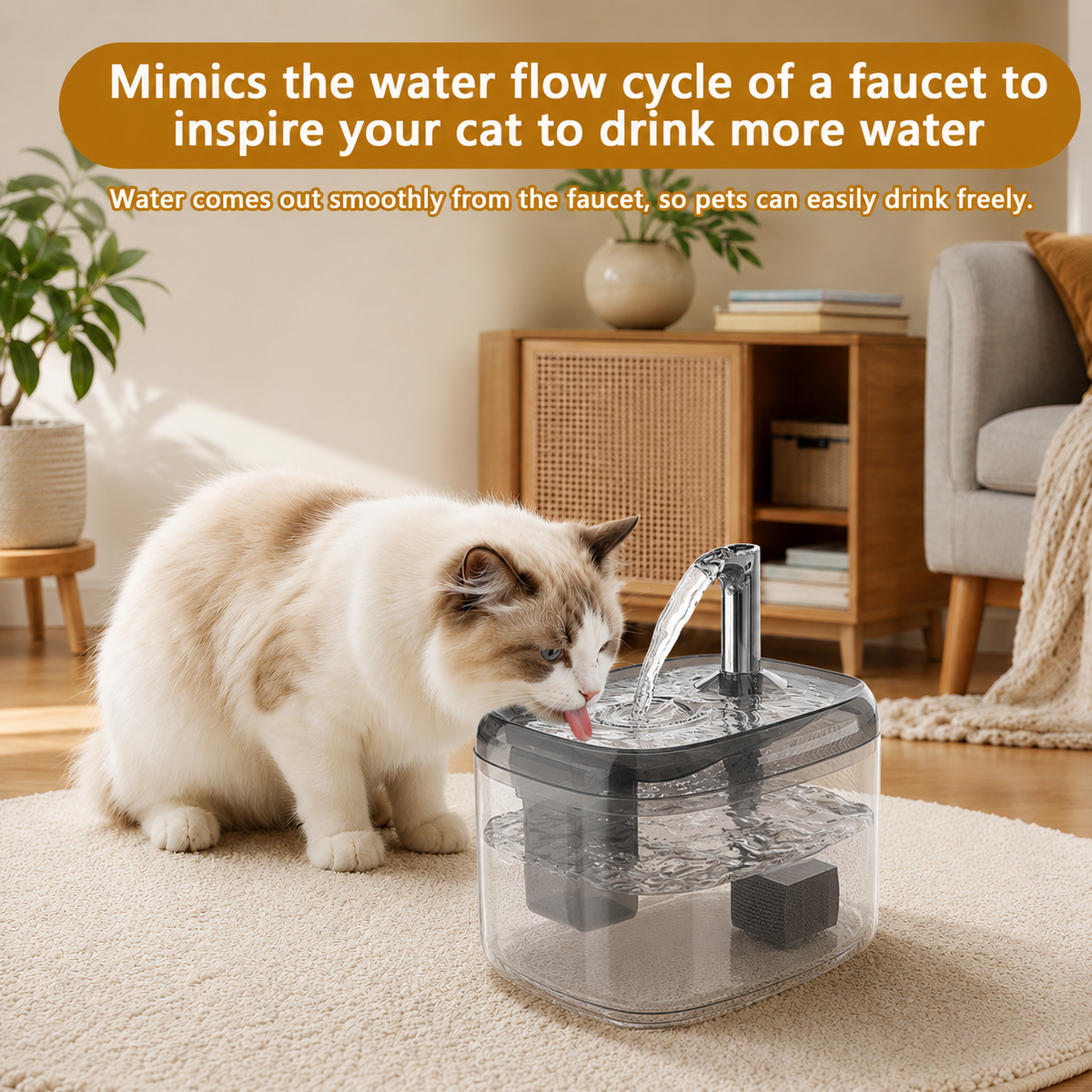 1.5L USB Automatic Cat Water Fountain with Filter for Cats and Small Dogs - image 7