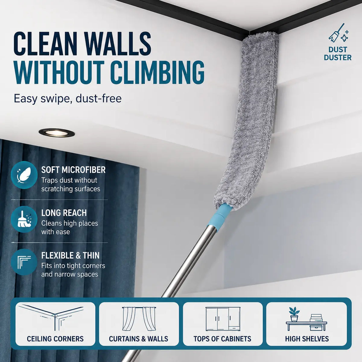 Replacement Gap Duster for Home Corner Place, Durable Flexible Arbitrary Bending Microfiber Dust Brush🧹 - image 5