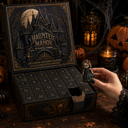 Haunted Manor Halloween Countdown Calendar 2026 – 24 Nights of Terror Gothic Miniature Collectibles