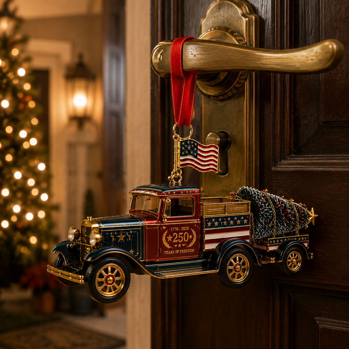 ✨Patriotic Christmas Truck Ornament