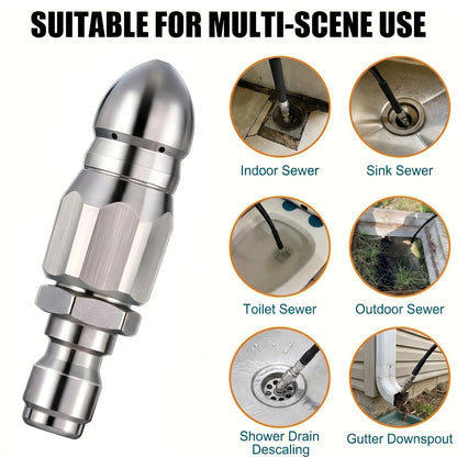 Washer Sewer Jetter Nozzle with Stainless Steel, Mini Compact Durable Sewer Jet Nozzle🚰 - image 8