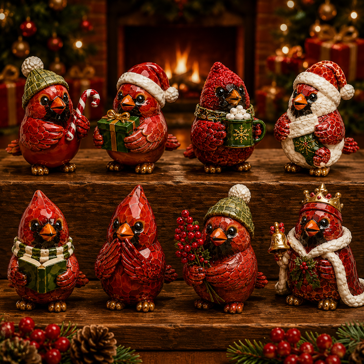 🔥Last 50 pcs✨⏰Last day 50% off🔥✨24-Day Advent Calendar - cardinal Christmas ornaments