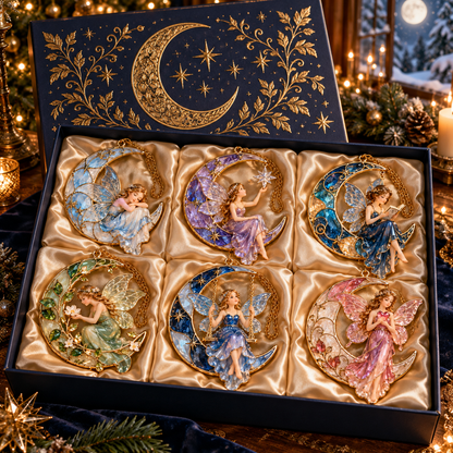 ✨ 2026 Enchanted Moon Fairy Christmas Ornaments – Set of 6