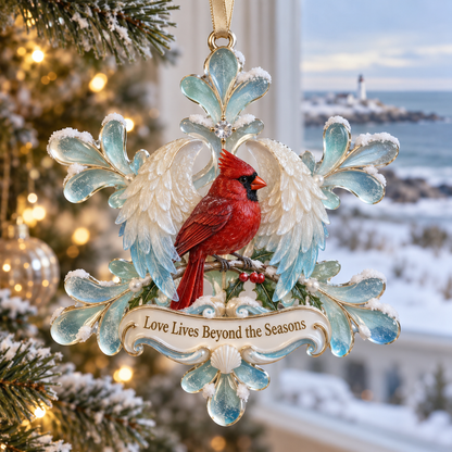 Cardinal & Angel Wing Memorial Ornaments