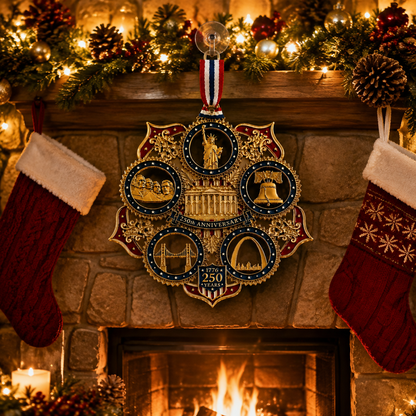 USA 250th Anniversary Christmas Tree Ornament – Patriotic Commemorative Keepsake 1776–2026
