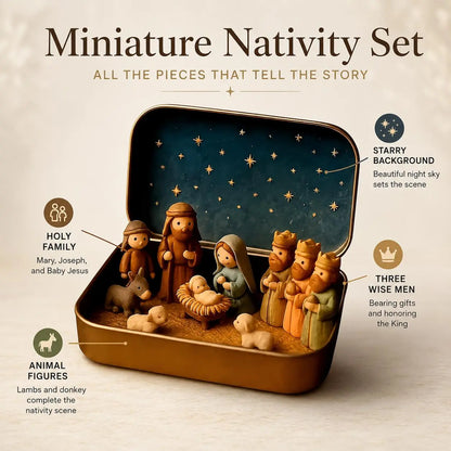 Religious Pocket-Size Mini Nativity Scene Set with Storage Box⛪ - image 4