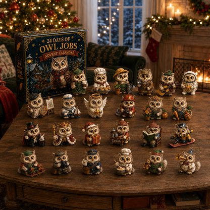 Owl Jobs Advent Calendar 2026 – 24 Days of Unique  Collectible Owl Miniatures, Christmas Countdown Gift for Owl Lovers & Bird Lovers