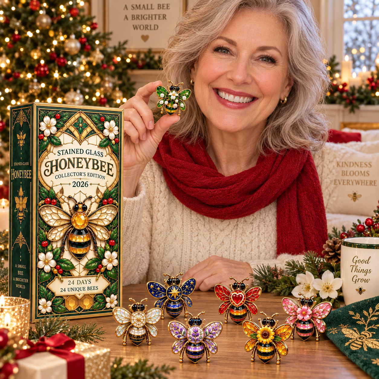 24 Days of Brilliant Wings — Stained Glass Honeybee Collector’s Advent Calendar 2026