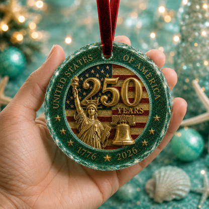 Celebrate 250 Years of America 🇺🇸 | 2026 250th Anniversary Christmas Ornament – A Meaningful Patriotic Keepsake & Holiday Gift