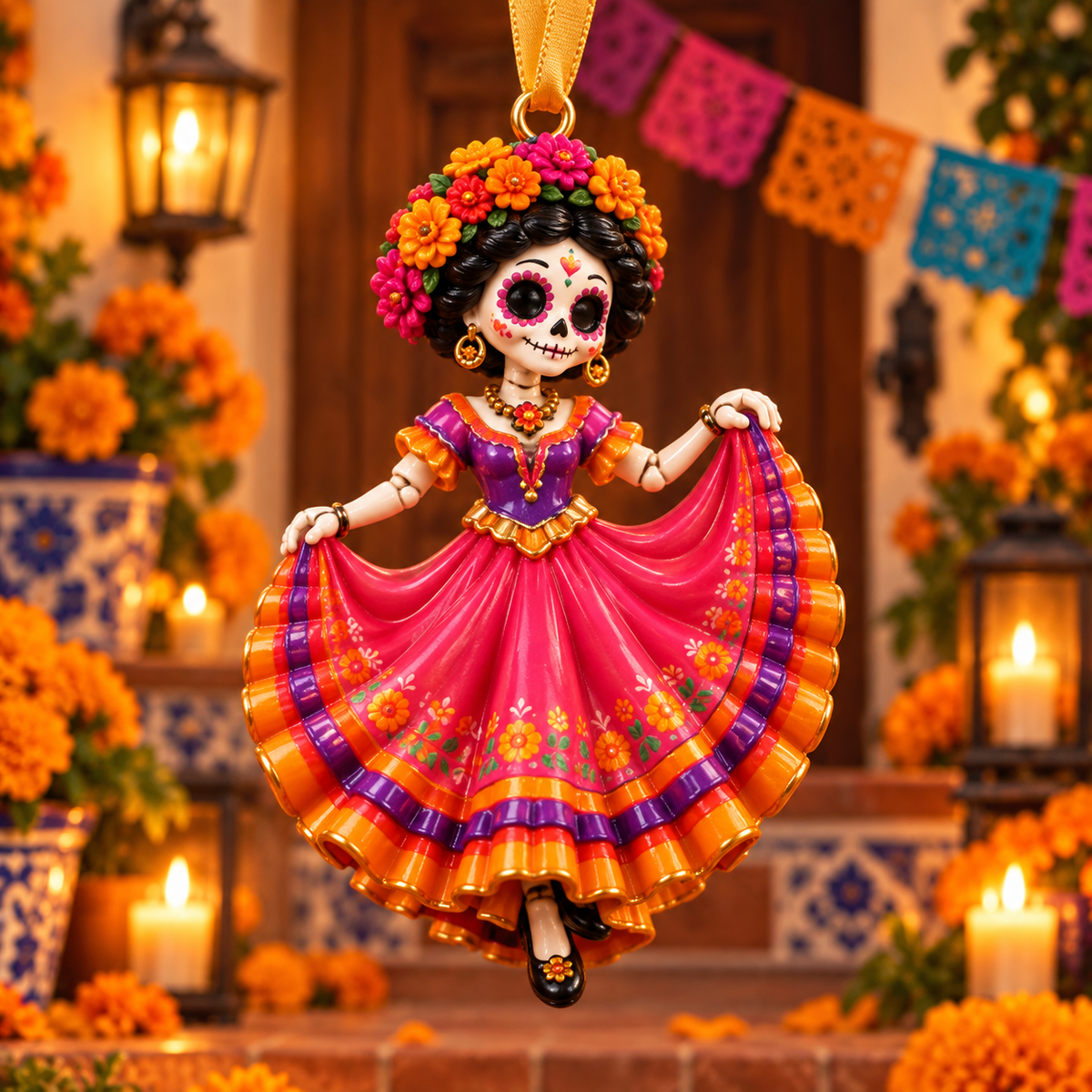 2026 Día de Muertos Ornaments –  Colorful Folk Art & Sugar Skull Keepsake Collection