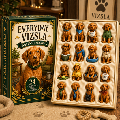 Everyday Vizsla Advent Calendar 2026 – 24 Days of Adorable Vizsla Miniatures, Daily Dog Moments & Perfect Gifts for Vizsla Lovers, Acrylic Charms Blind Box